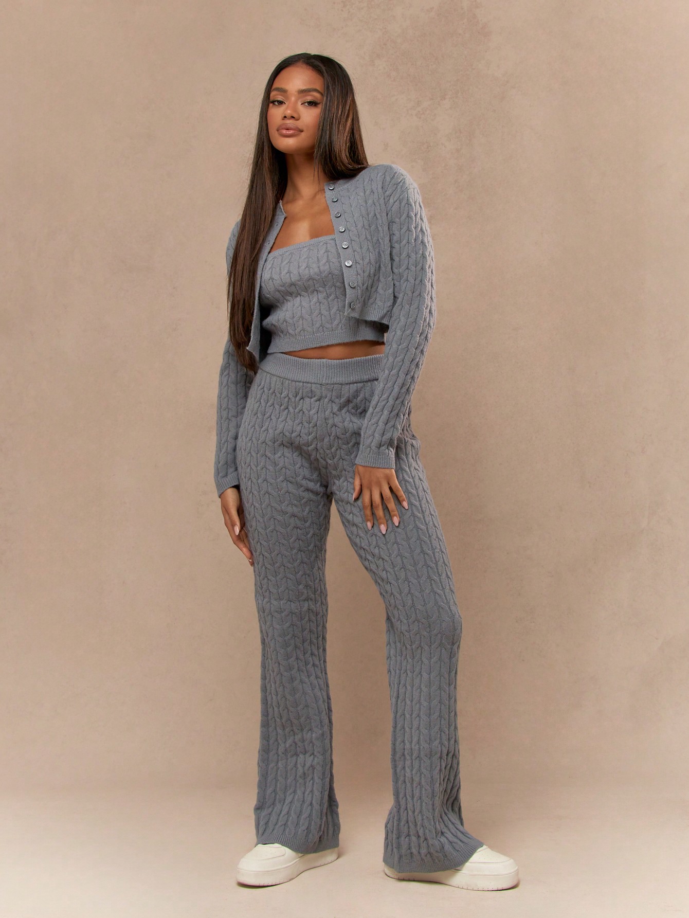 andmary♡Emma knit flare cardigan set ANDMARY】Emma knit flare cardigan set