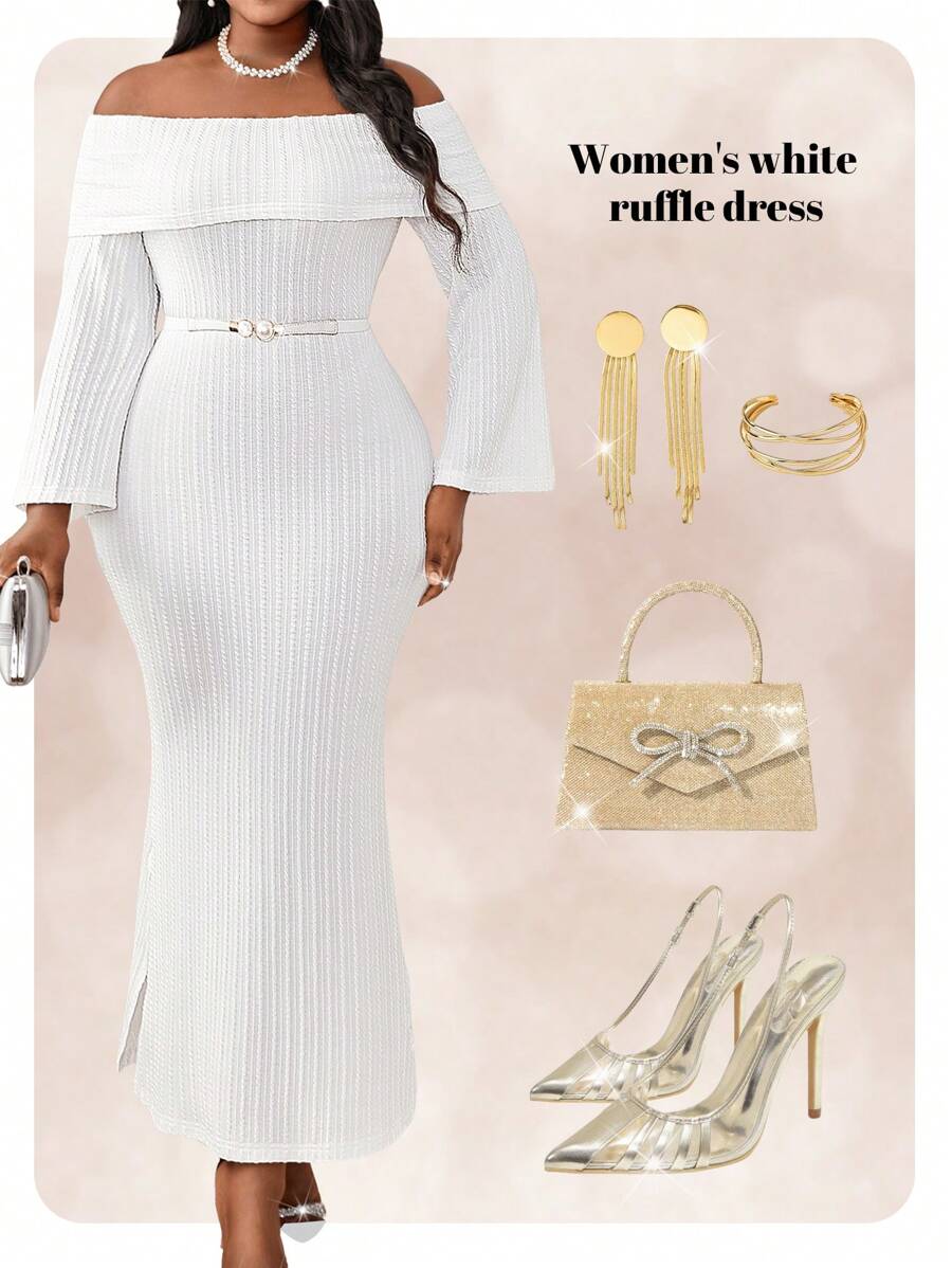 SHEIN Lady Lente en zomer Herfst en winter Elegante zwarte gebreide V-hals Lange mouwen Contrasterende mesh Plus-size T-shirts Griekse godinnenjurk Formele jurk Professionele kleding Kerstkleding voor dames Dameskleding Elegante jurk Bruiloft Beige damesjurken Witte ruchesjurk Witte korsetjurk Witte tubejurk Vakantiejurk