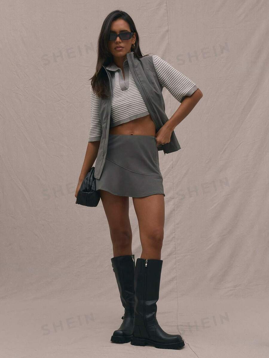 MUSERA Minifalda con volantes y lazos laterales, estilo Y2K para primavera y verano