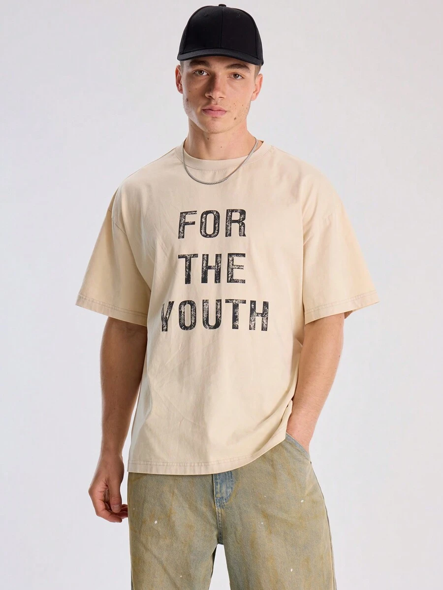 Musero Men Oversized Graphic Crewneck Top