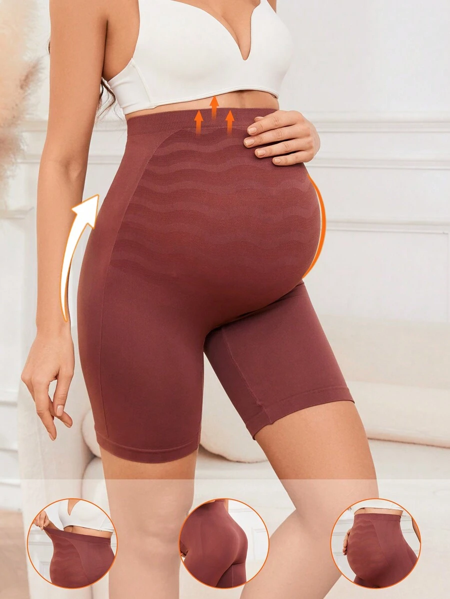 Pantys sin costuras de cintura alta minimalistas para maternidad, uso diario casual