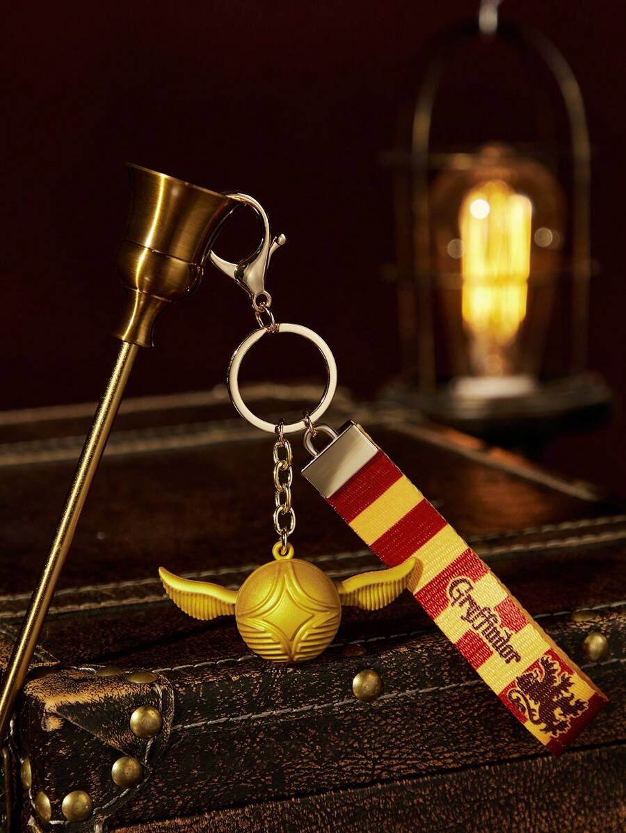 HARRY POTTER X SHEIN 1 pièce Porte-clés 3D personnage de dessin animé Vif d'or doré, accessoire de sac