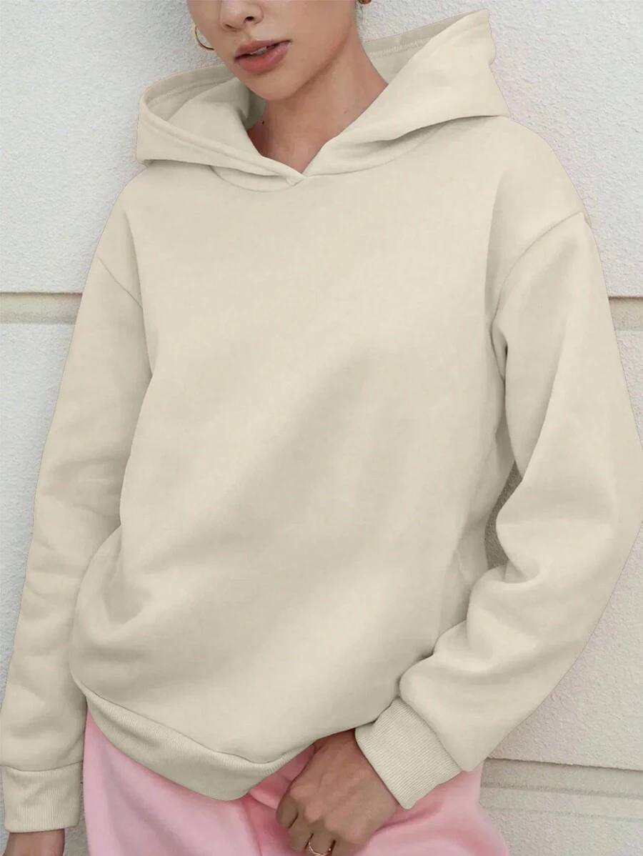 SHEIN x Carly Lawrence INAWLY Sudadera con capucha de manga larga informal para mujer