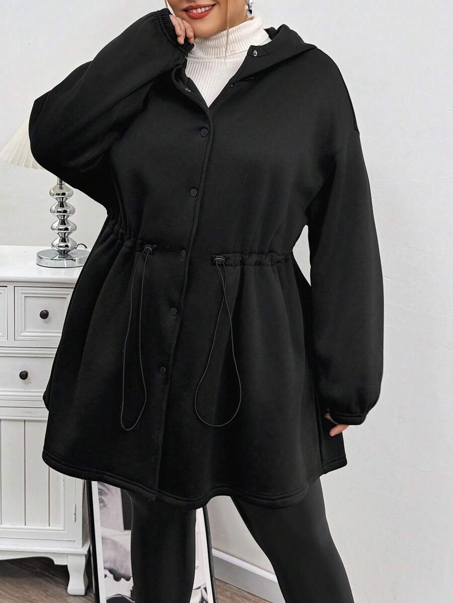 SHEIN CURVE+ Plus Size Modieus Getailleerd Hoodie Jack