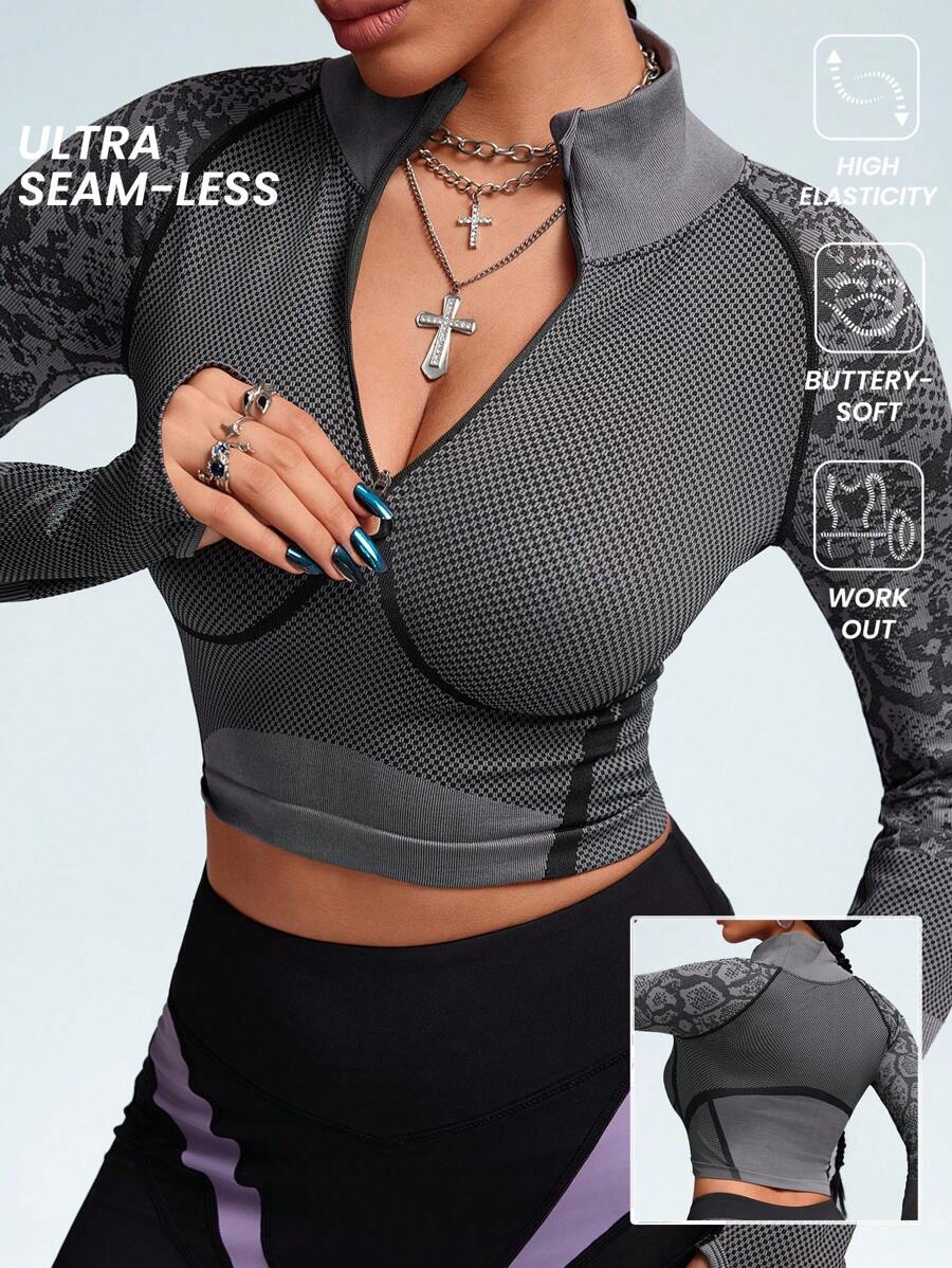 Innovista Woman Seamless 4D Jacquard Snake Texture High Elastic Zip Up Sports Sweatshirts,Fall Sweatshirts, Yoga Gym Outfits,Going Out Tops, Workout Tops, Long Sleeves Sweatshirts, Fall Woman Outfits, Outdoor, Skiing Sweatshirts,Fall Winter Women Outfit,Core Motion,Cold Weather Clothes