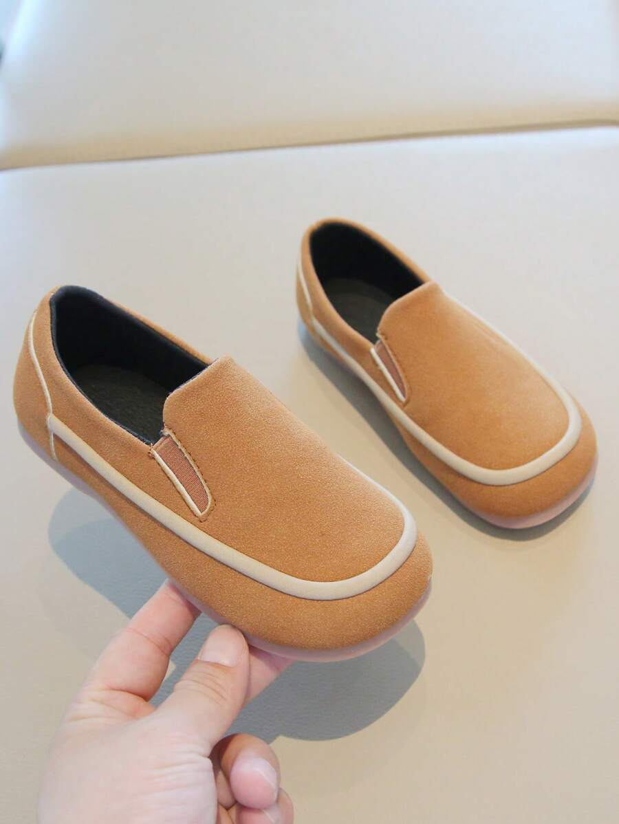 1 paar tweekleurige nieuwe mode kinderschoenen met platte hak, unisex vierkante neus instappers voor meisjes en jongens kinderen comfortabele casual loafers, geschikt voor lente en herfst