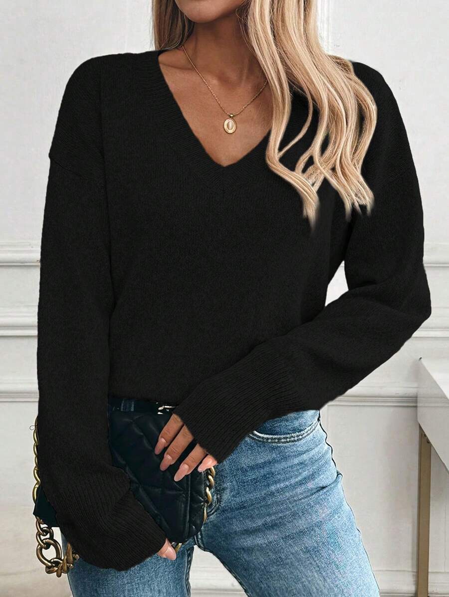 Chiquease Pull ample décontracté et polyvalent à la mode pour femmes (pois aléatoires), hauts à manches longues