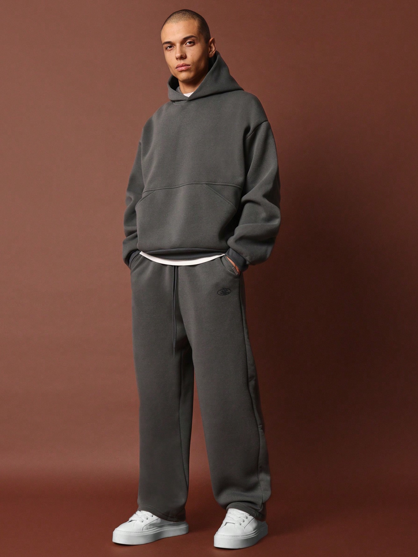 Oversized Fleece Co-Ord Set Athleisure Tracksuit With