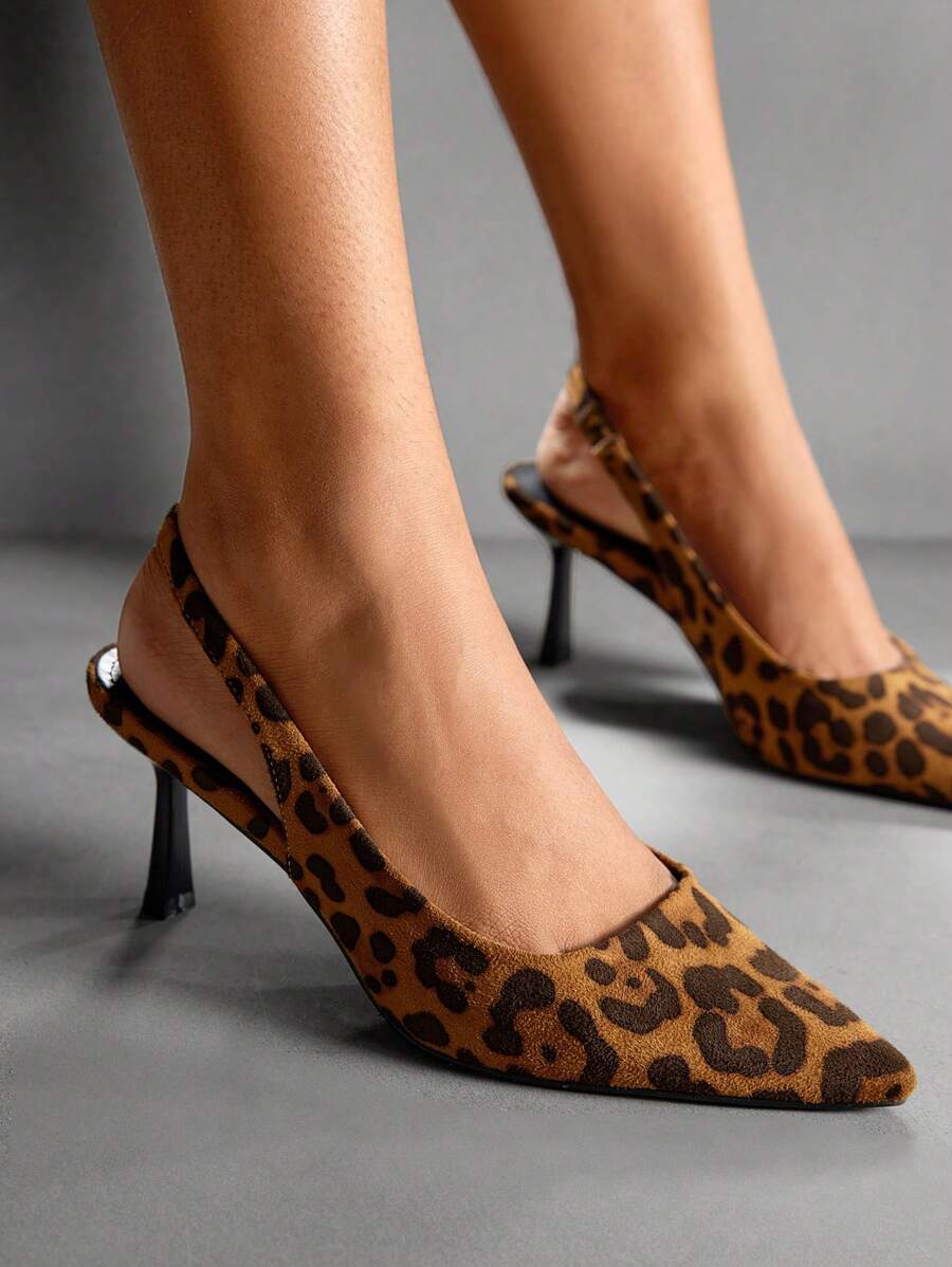 CUCCOO SZL Chaussures à talons hauts à bout pointu imprimé léopard, convenant pour les trajets, les sorties, les fêtes et d'autres occasions comme la Saint-Valentin