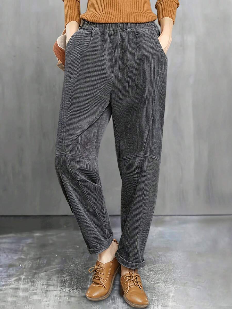 Dames herfst/winter dikke ribfluwelen legging
