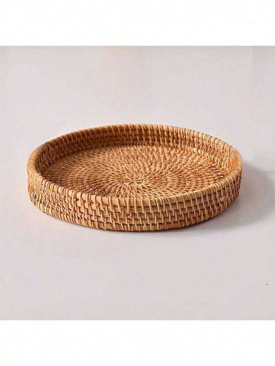 1 pieza Cesta de almacenamiento de estilo japonés hecha a mano , color liso de ratán + Cesto ideal para el hogar, sala de estar, restaurante y picnic al aire libre, Día de San Valentín, boda de san Valentín y cumpleaños
