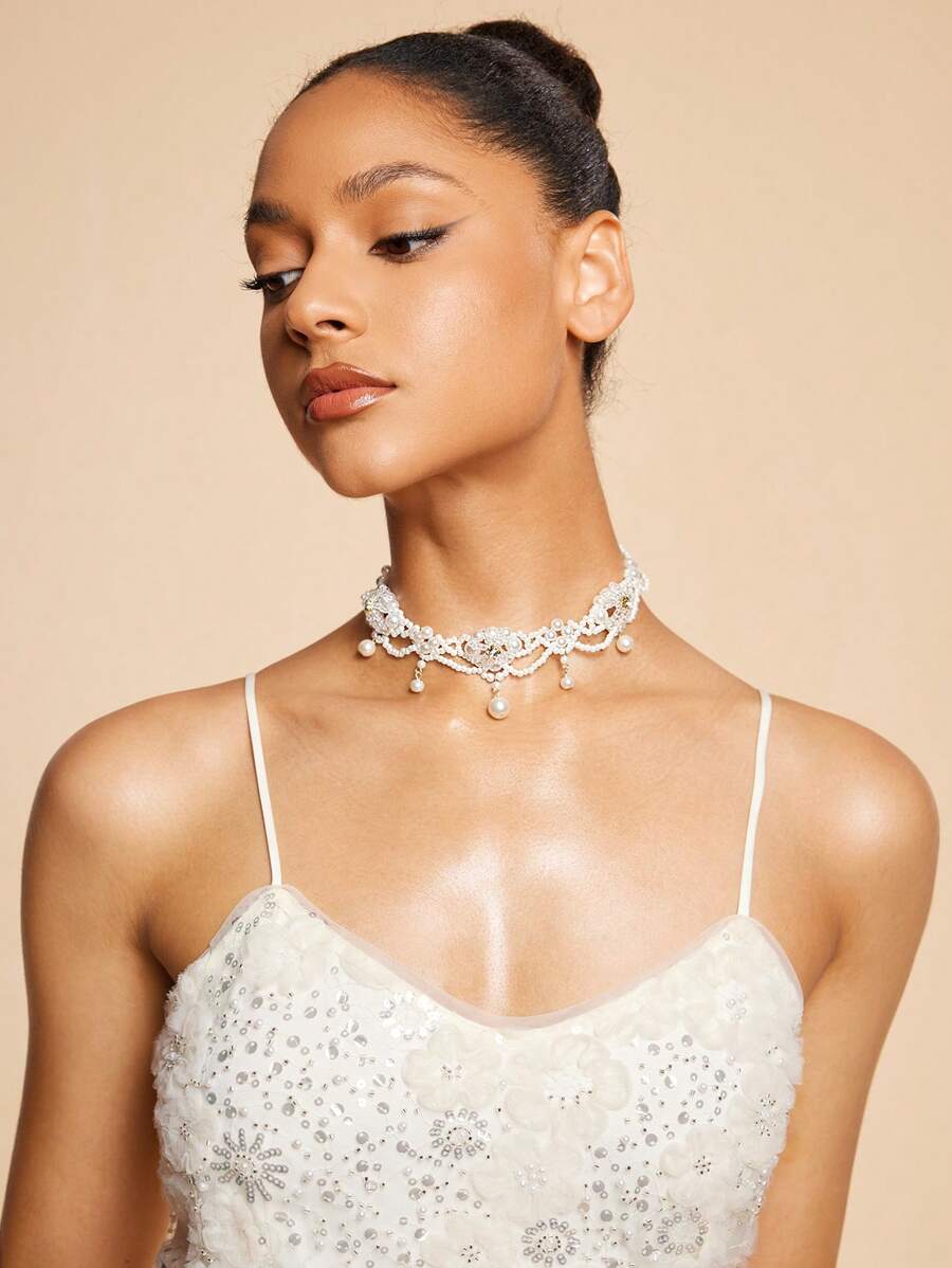 SHEIN Belle Collar minimalista, lujoso y ligero para mujer, para uso diario y casual