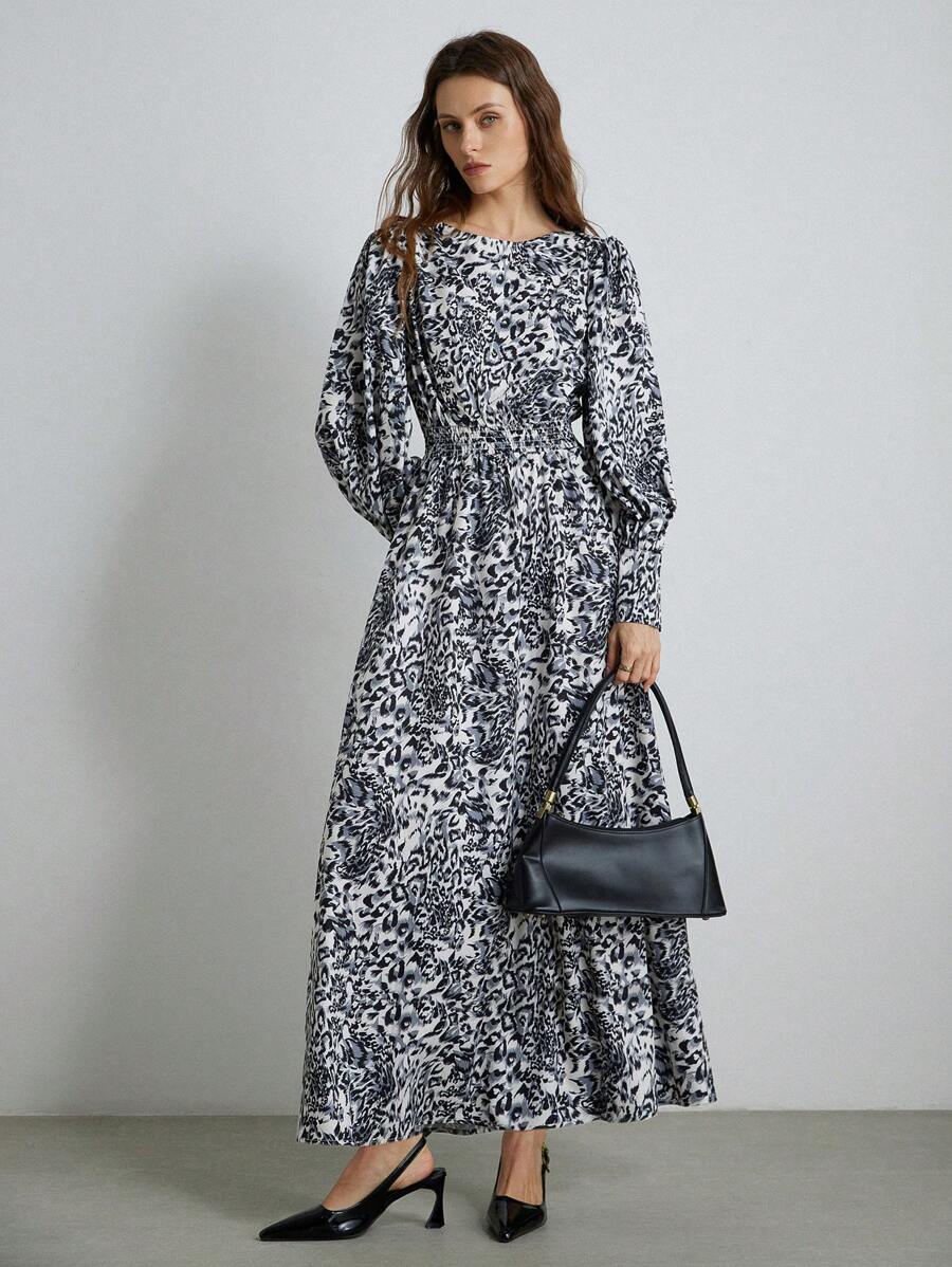 Aveloria Modichic Elegant Vintage Gather Waist Exaggerated Puff Sleeve Long Sleeve Dress For Women Dresses For Women Elegant
