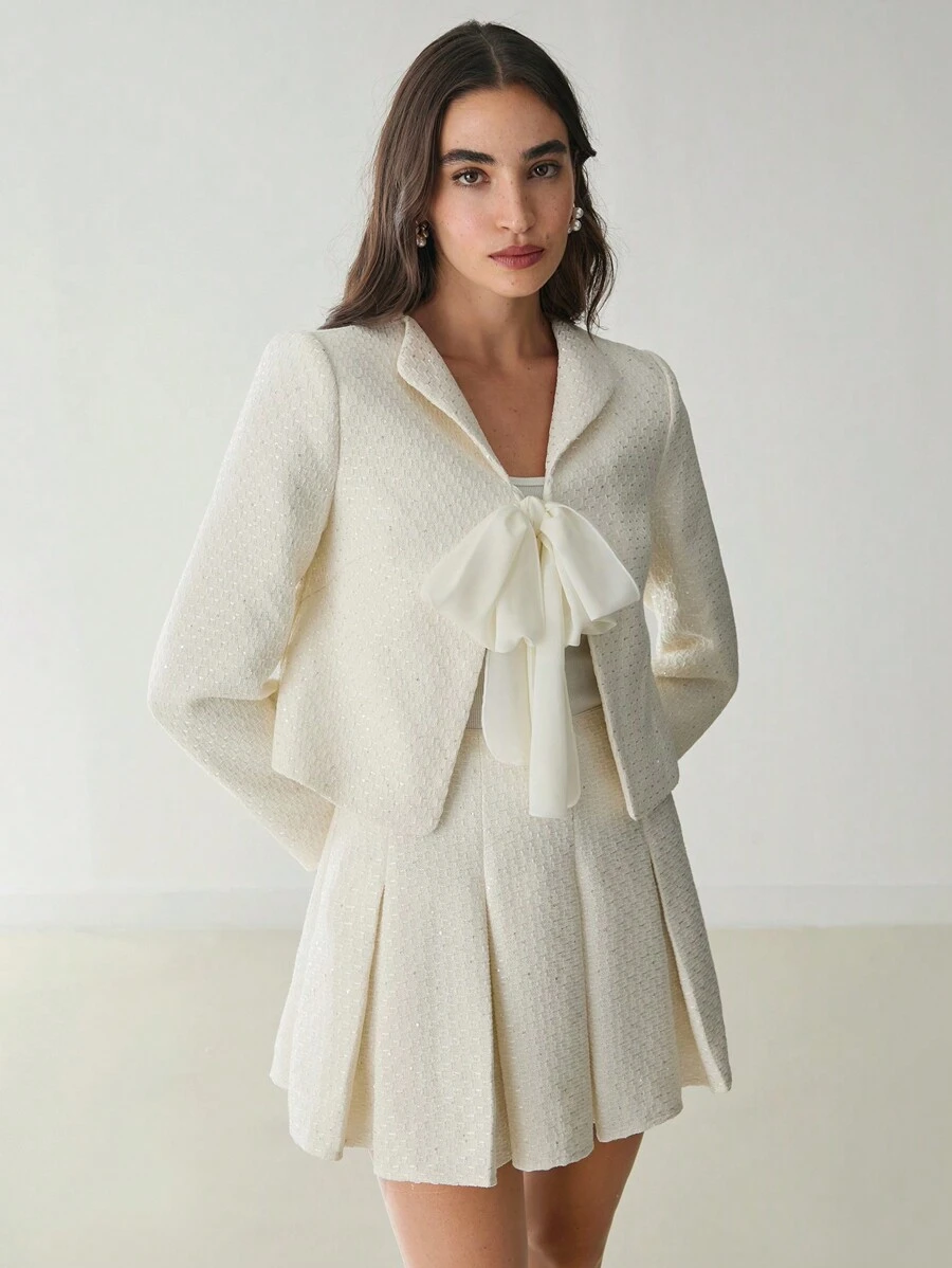Enchnt Romantic Fall Holiday Apricot Princess Daily Pleated Skirt,Office Wear&Everyday Date&Teacher Clothes& Girly Fitted,For Halloween & Christmas Party
