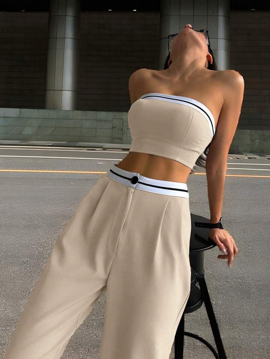 SHEIN EZwear Kleurblok Casual Tweedelig Sets
