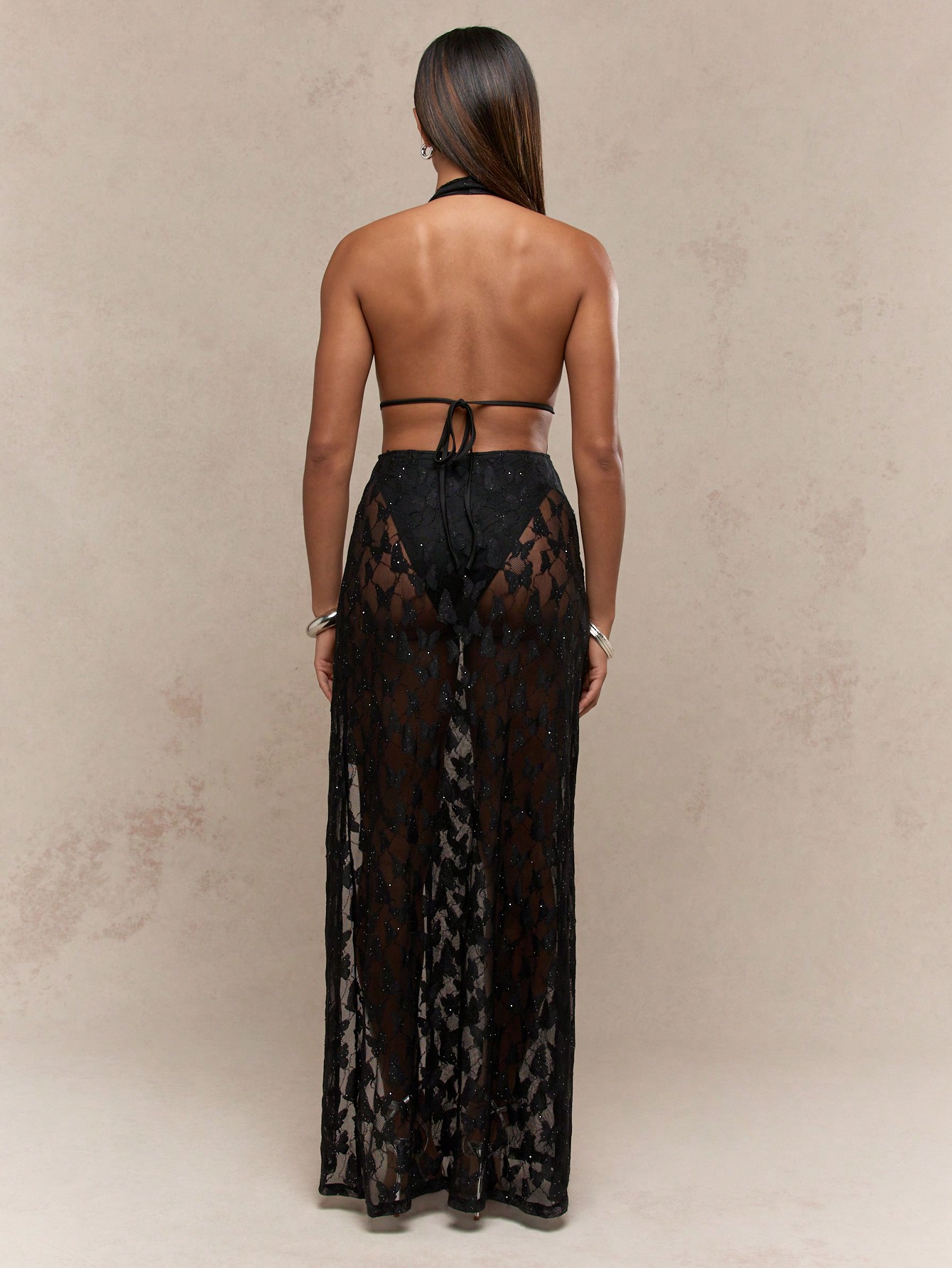 NIEEH ♥ BACKLESS SHEER DRESS /追跡付 BACKLESS SHEER DRESS - NIEEH