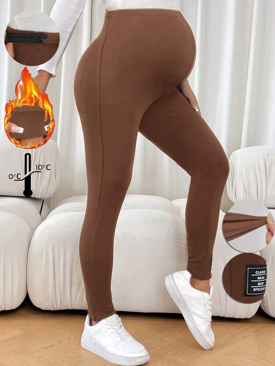 SHEIN Maternity High Waisted Solid Color Casual Leggings