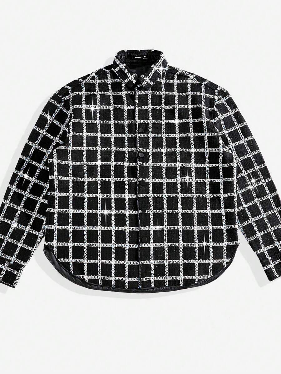 Manfinity VCAY Men's Relaxed-Fit Plaid Woven Jacket, Autumn
