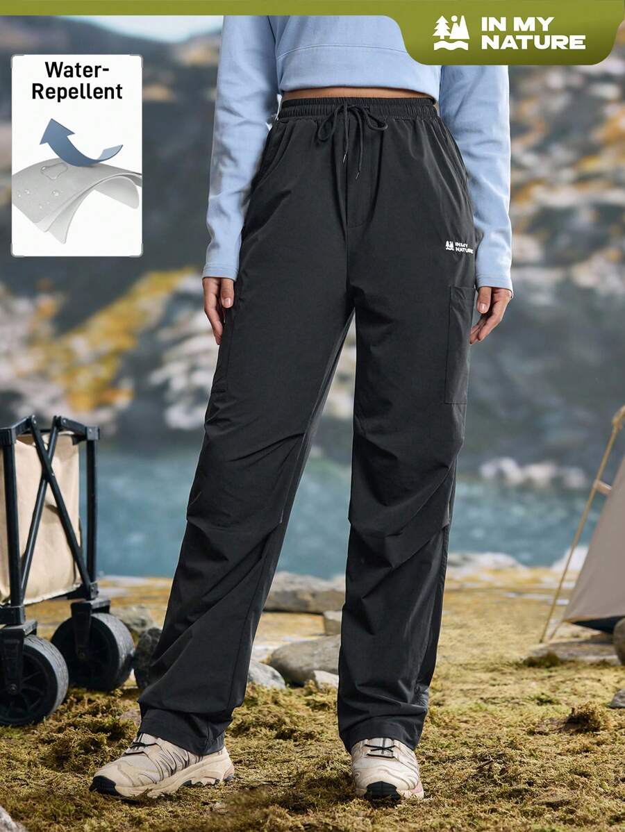 In My Nature In My Nature Women's Casual Letter Print Drawstring Waist Hiking Pants For Winter
