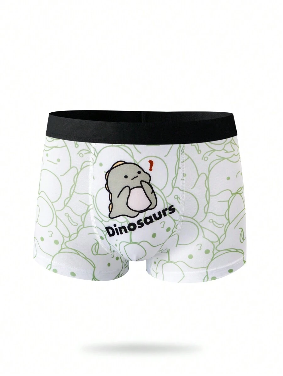 Calzoncillos cómodos con estampado de dinosaurios de dibujos animados para niños preadolescentes