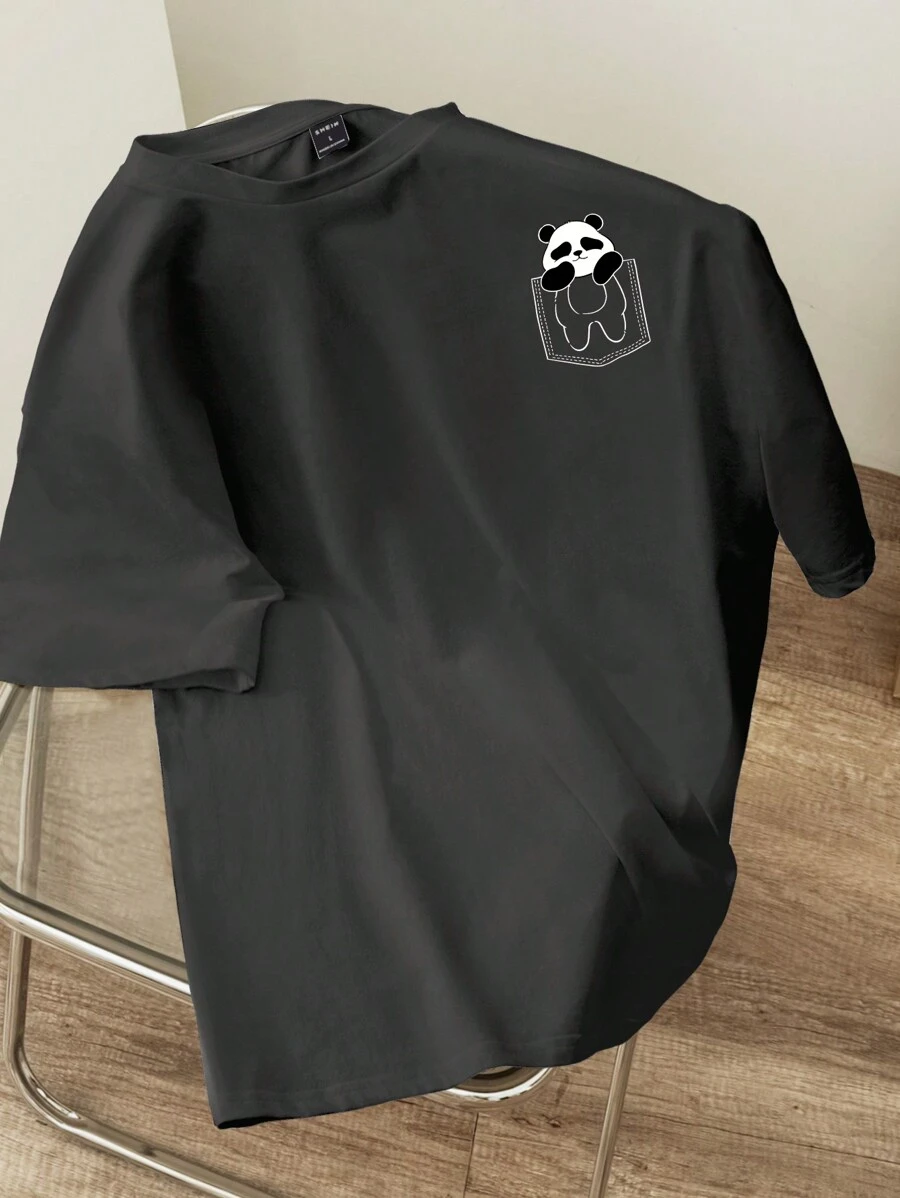 Manfinity Joysei Camiseta de manga corta ajustada para hombre en gris oscuro