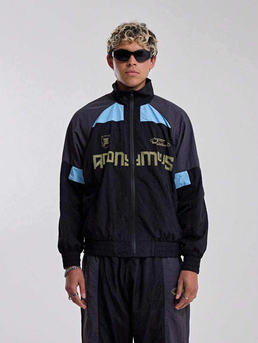 Musero Chaqueta deportiva para hombre con estampado de carta anónima