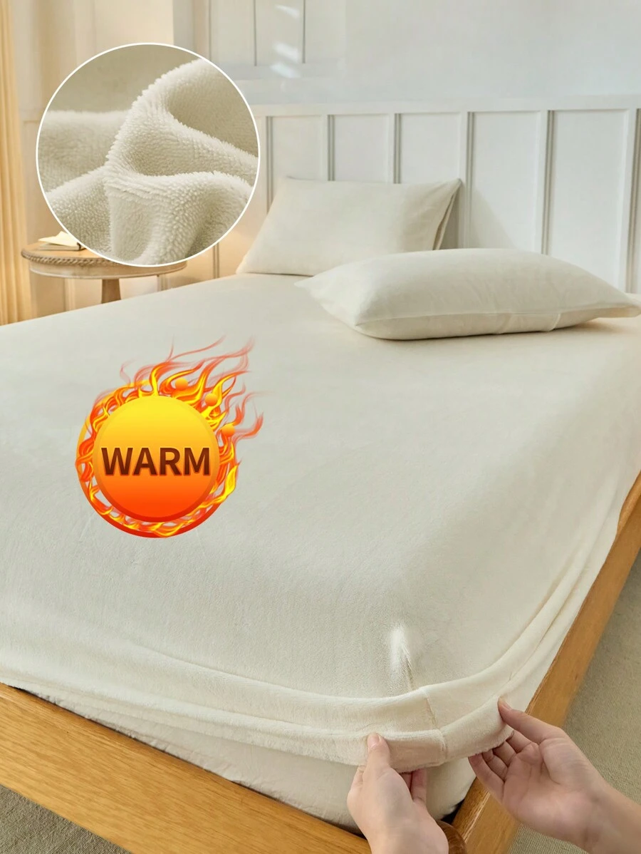 1 pièce Drap-housse en velours, linge de lit, housse de matelas douce et confortable, draps de couleur unie, convient pour l'automne et l'hiver, poche profonde, drap-housse seulement, sans taie d'oreiller, anti-poussière et antidérapant, lavage machine, pour toutes les saisons, cadeau de literie, adapté aux lits de tailles twin, full, king et queen, lavage machine