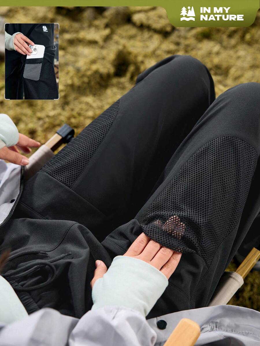 In My Nature Pantalones holgados para senderismo con cordón en la cintura, aptos para otoño, primavera y camping, para mujer