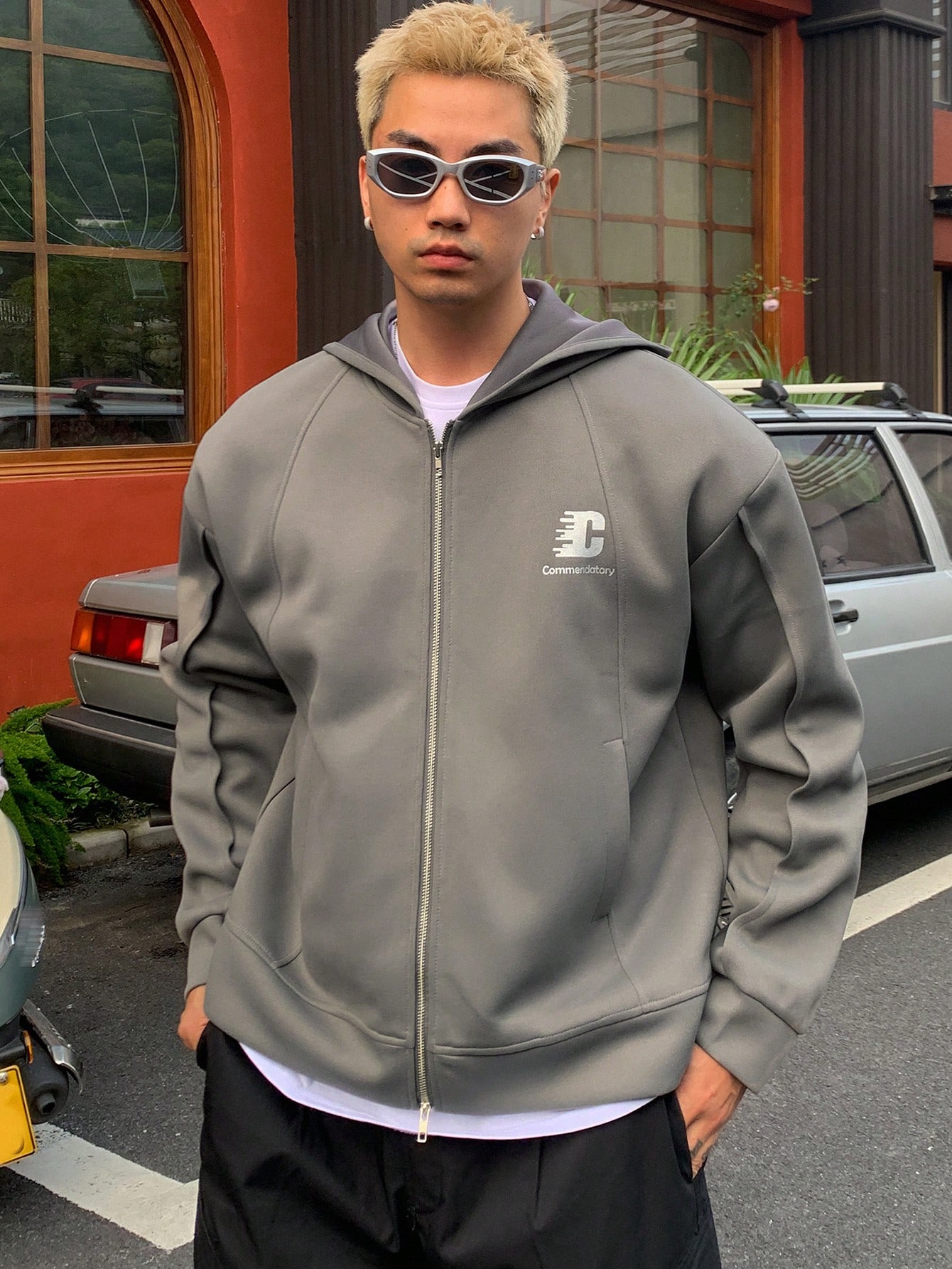 【Deaile】 DA Logo Zip Hoodie ブルーM Deaile】 DA Logo Zip Hoodie ブルーM(Men Zip-up Hoodies|DAZY)
