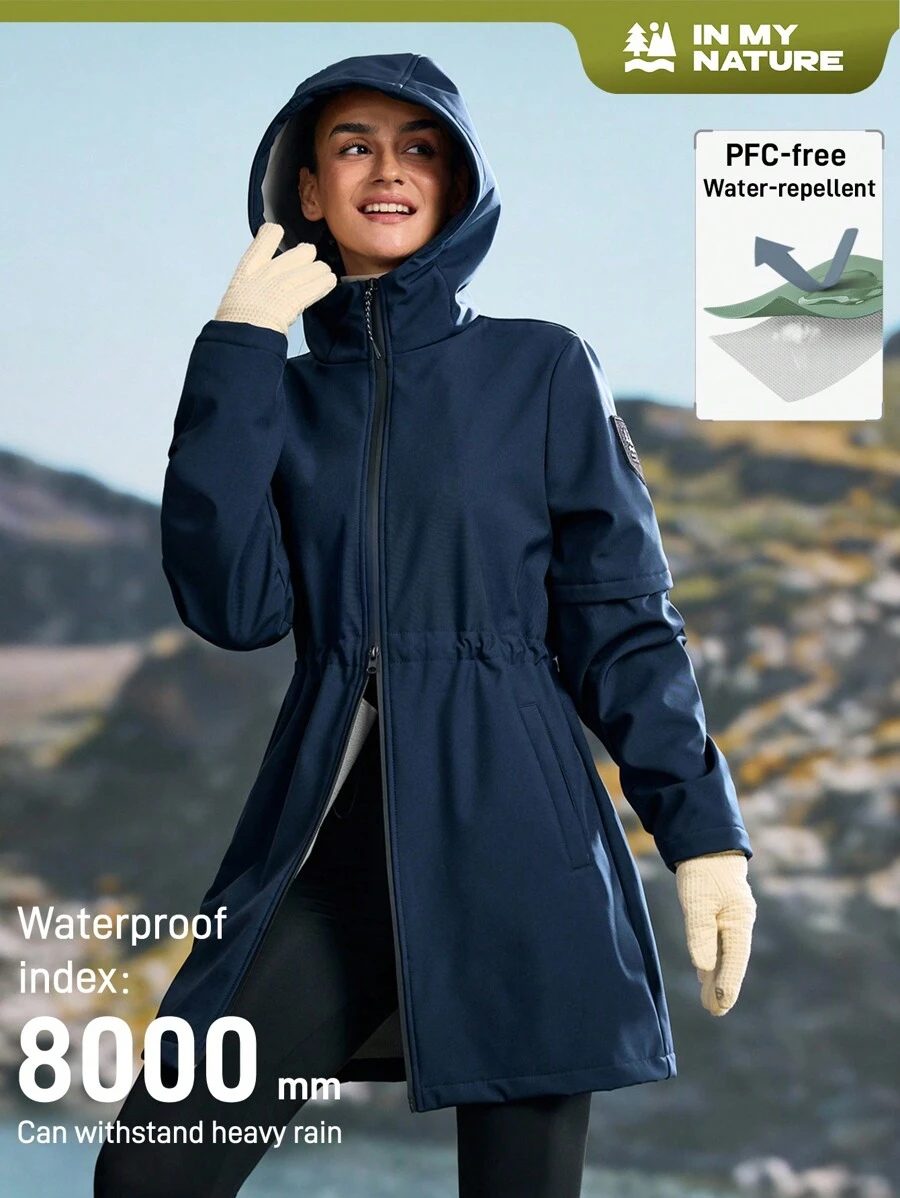 In My Nature sweat-shirt à capuche zippé sur le devant de couleur unie pour femmes, porté quotidien et décontracté