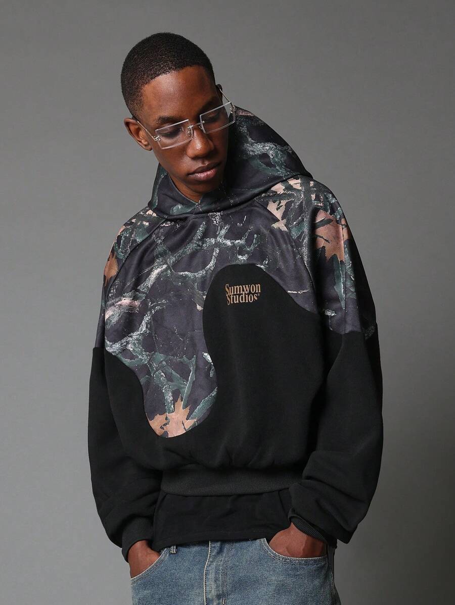 SUMWON Sumwon Studios Designer Sweatshirt Hoodie Autumn Winter Collection Premium Streetwear Fashion Marble Abstract Pattern Comfortable Leisure Wear Casual Urban Style