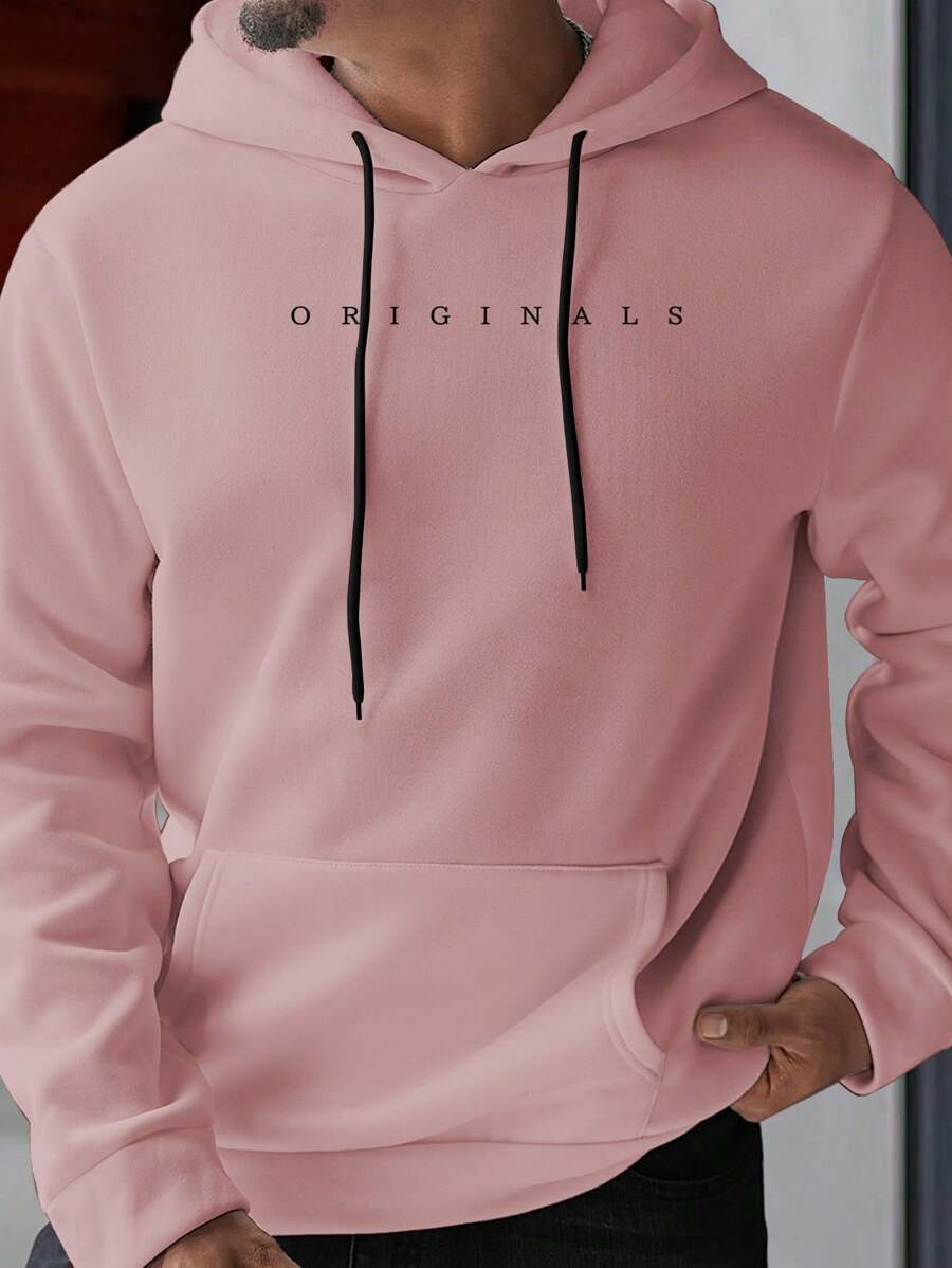 Manfinity Homme 1 pieza Sudadera con capucha de moda minimalista casual de todos los días para hombres