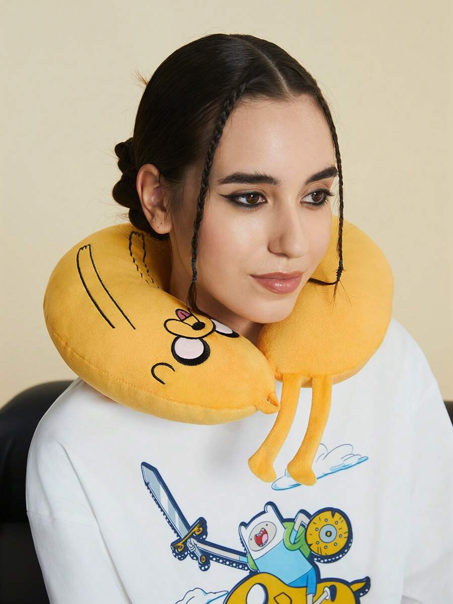 ADVENTURE TIME X SHEIN Embroidered Cartoon Pattern Travel Neck Travel Pillow, Gifts