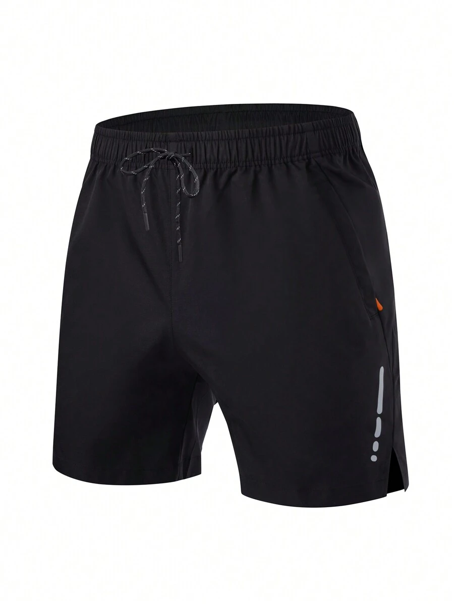 Manfinity Sport Corelite Boyfriend Style Men's Graphic Print Elastic Waist Split Leg Athletic Shorts, Summer