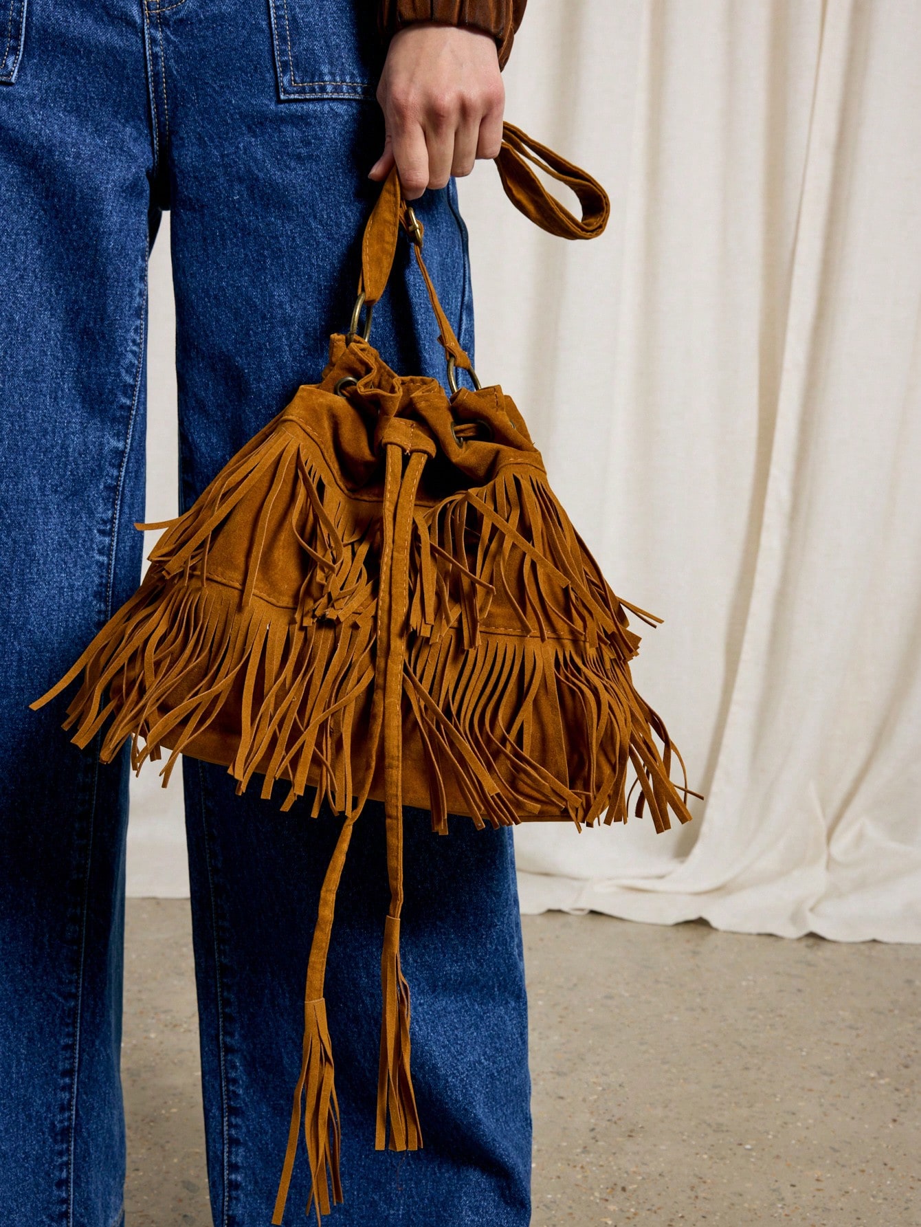 Western Style Patchwork Fringe Fashion Crossbody Bag