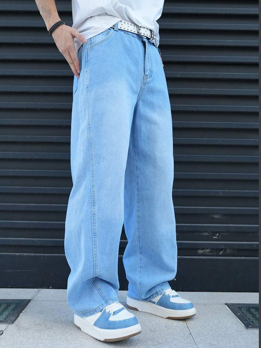 Manfinity Hypemode Men's Pocket Straight Loose Casual All-Match Jeans