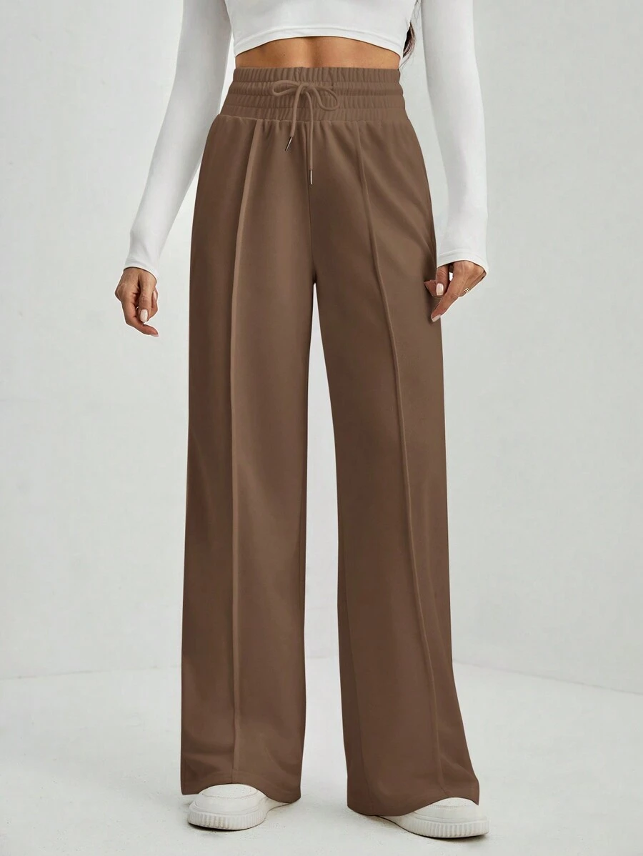 SHEIN Tall بنطلون رياضي ذو خصر مربوط عريض الساق
