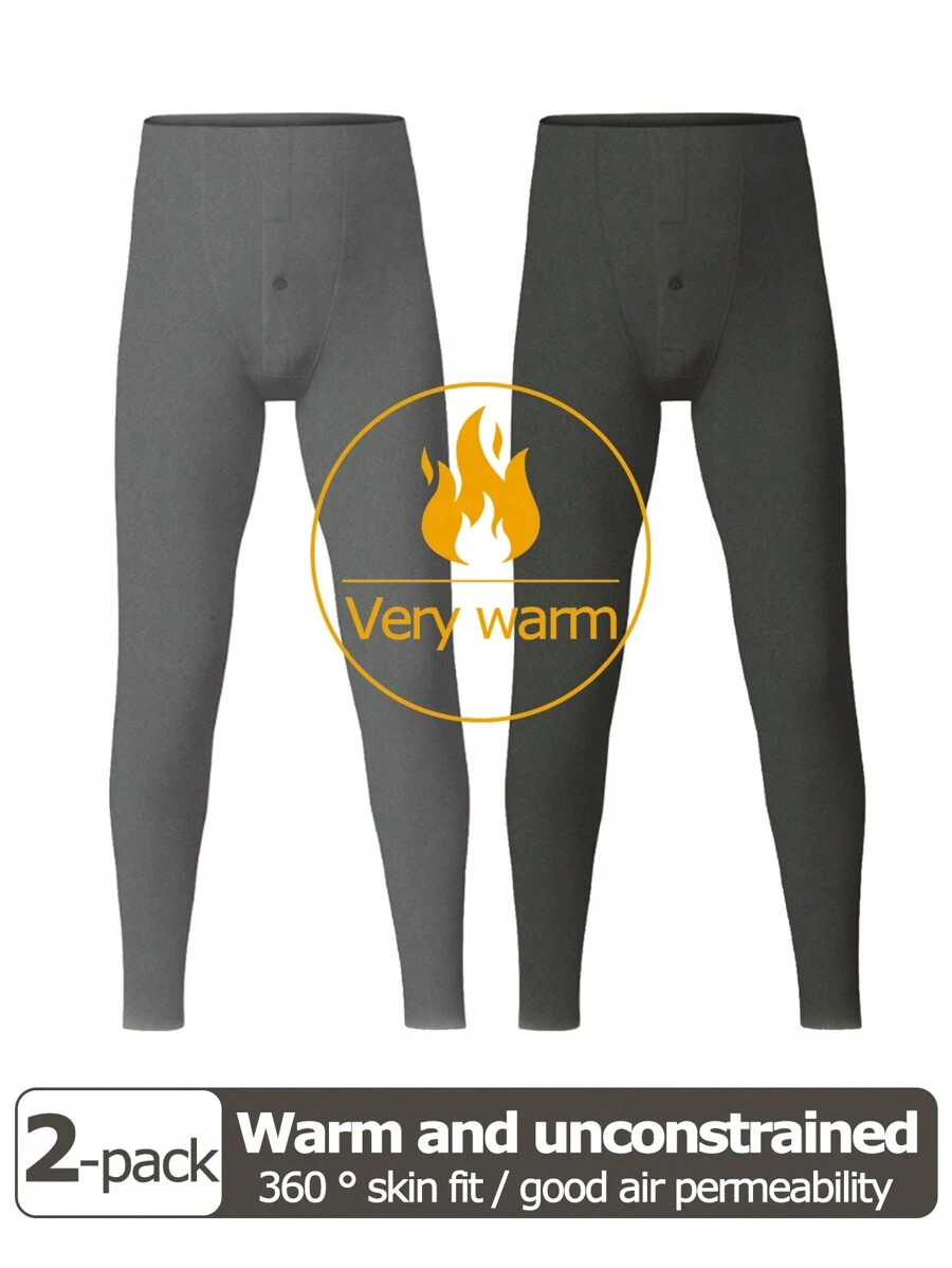 2 stuks heren effen casual warme lange broek