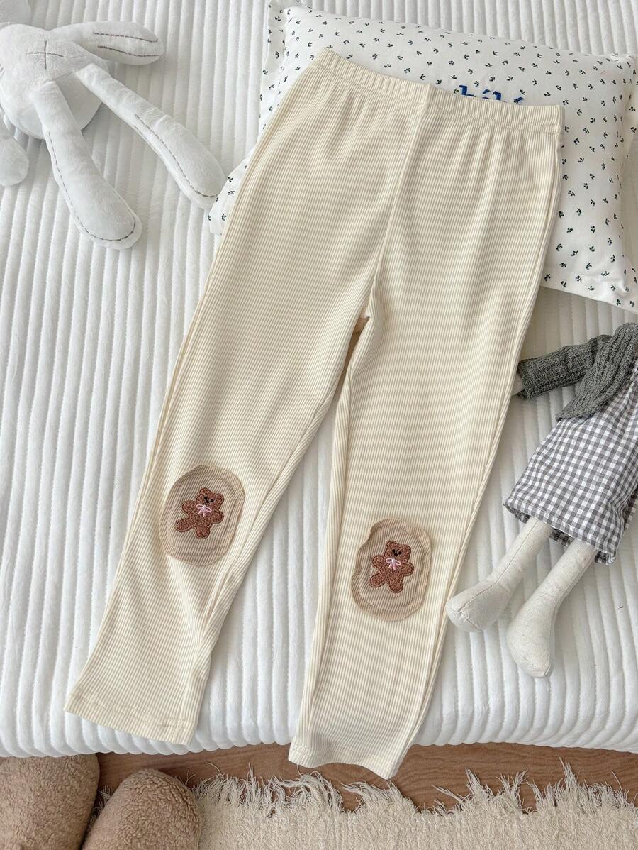 DAZY Young Girl' Minimalist Pattern Leggings, Casual Daily Wear