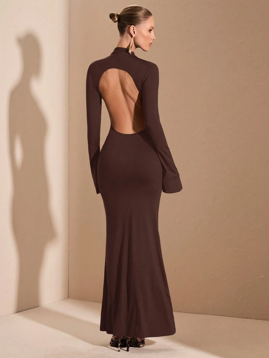 SHEIN BAE Elegant Women Long Sleeve Dress, Casual, Date, Outings, Nightclub, Party Wear, Autumn