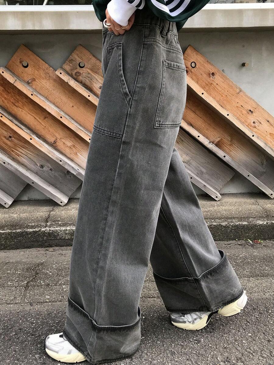 FRIFUL Women's Casual Washed Loose Wide Leg Jeans,Baggy Jeans