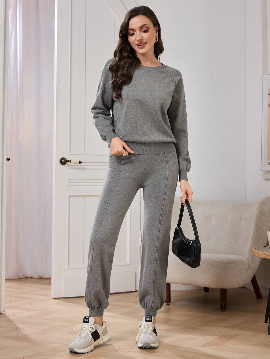 Mulvari Set de 2 piezas con parte superior informal + pantalones para mujer