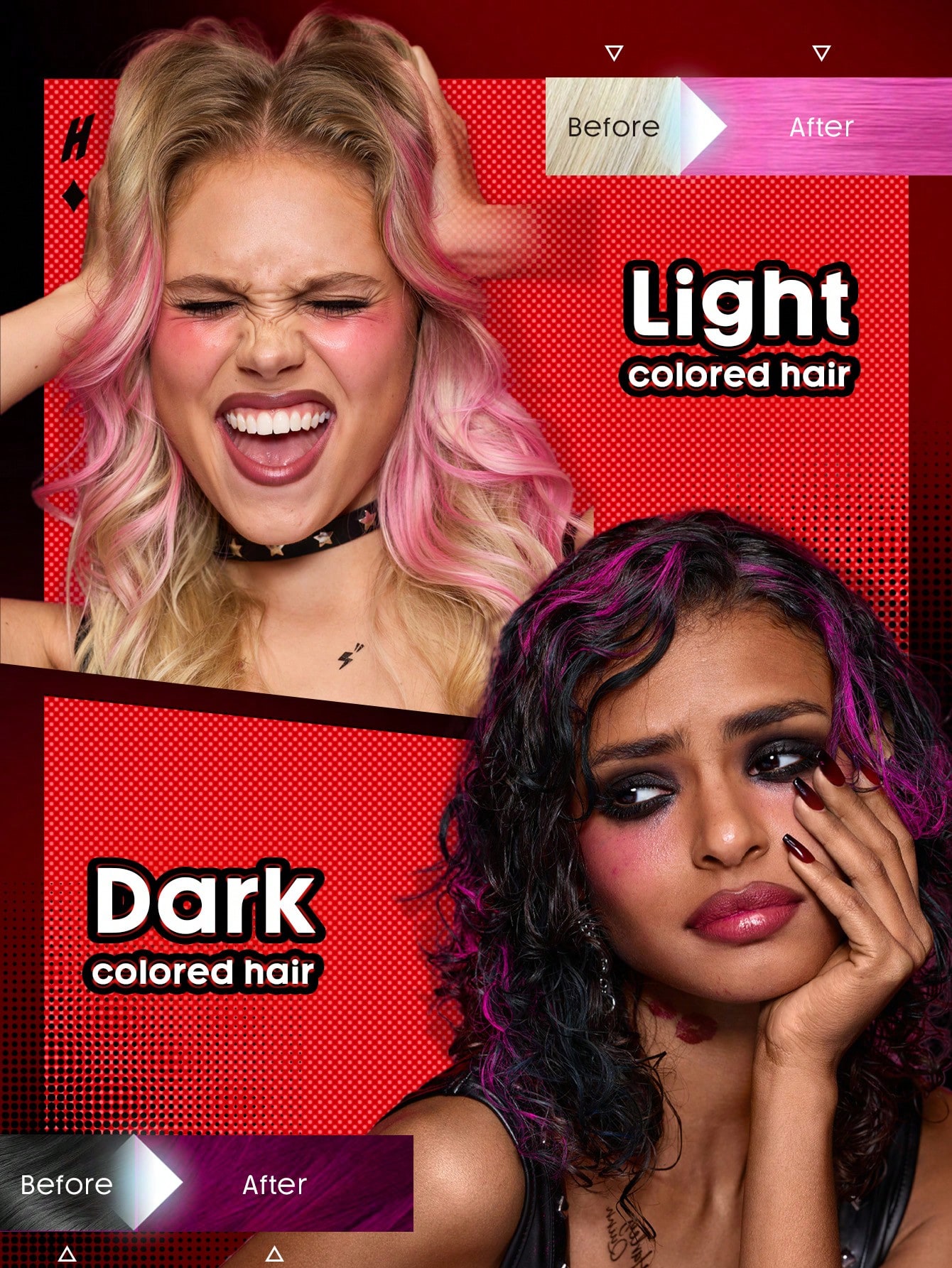 ★GLAVIL★スカル柄ジップキャミソール チョーカー ピンク セット Harley Quinn X SHEGLAM To Dye For Temporary Hair Dye Powder-Mad