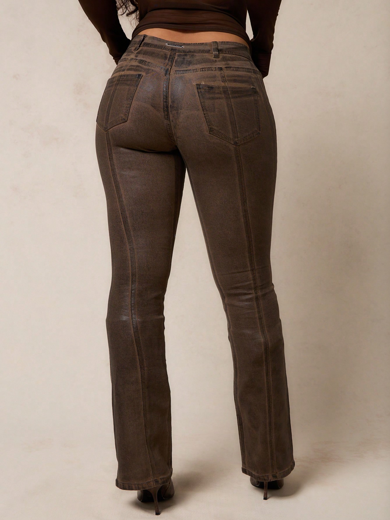 SUMWON WOMEN Bootcut Denim Jeans With Front Seam Panels｜Sumwon
