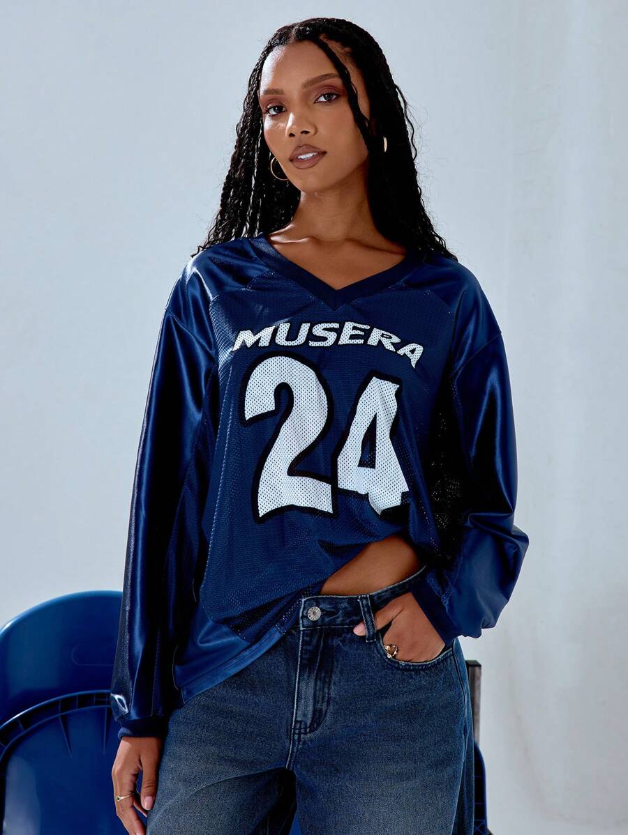 MUSERA 24' Logo Sports Jersey T-Shirt Casual Summer