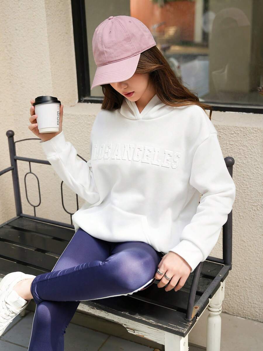 SHEIN Teenage Girls Casual College All-Match Pullover Sweatshirt, Versatile