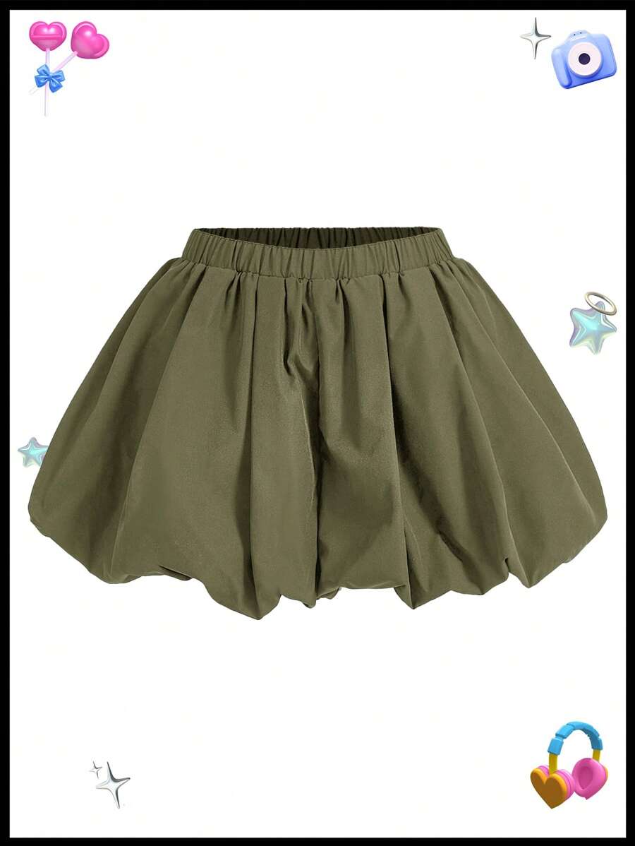 COSMINA Casual veelzijdige effenkleurige peplum shorts met bloemenmotief
