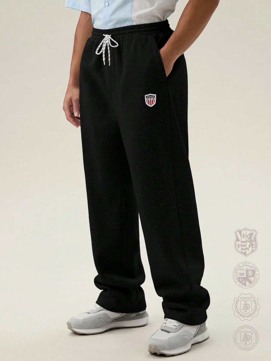 SWAVVY Men's Casual Loose Straight Drawstring Sweatpants