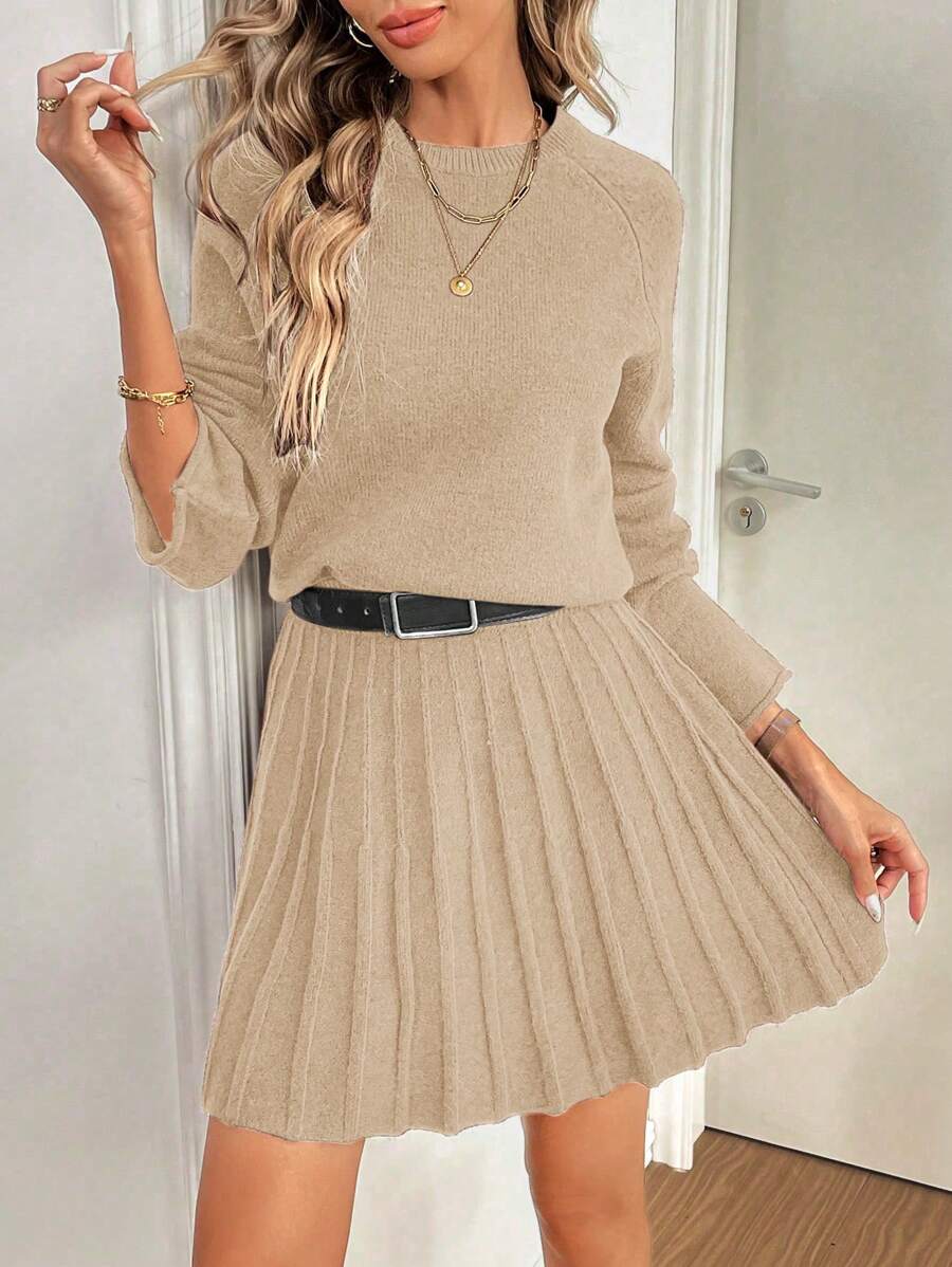 Calvaya 2 stuks/set College Style Dames Trui + Rok Set