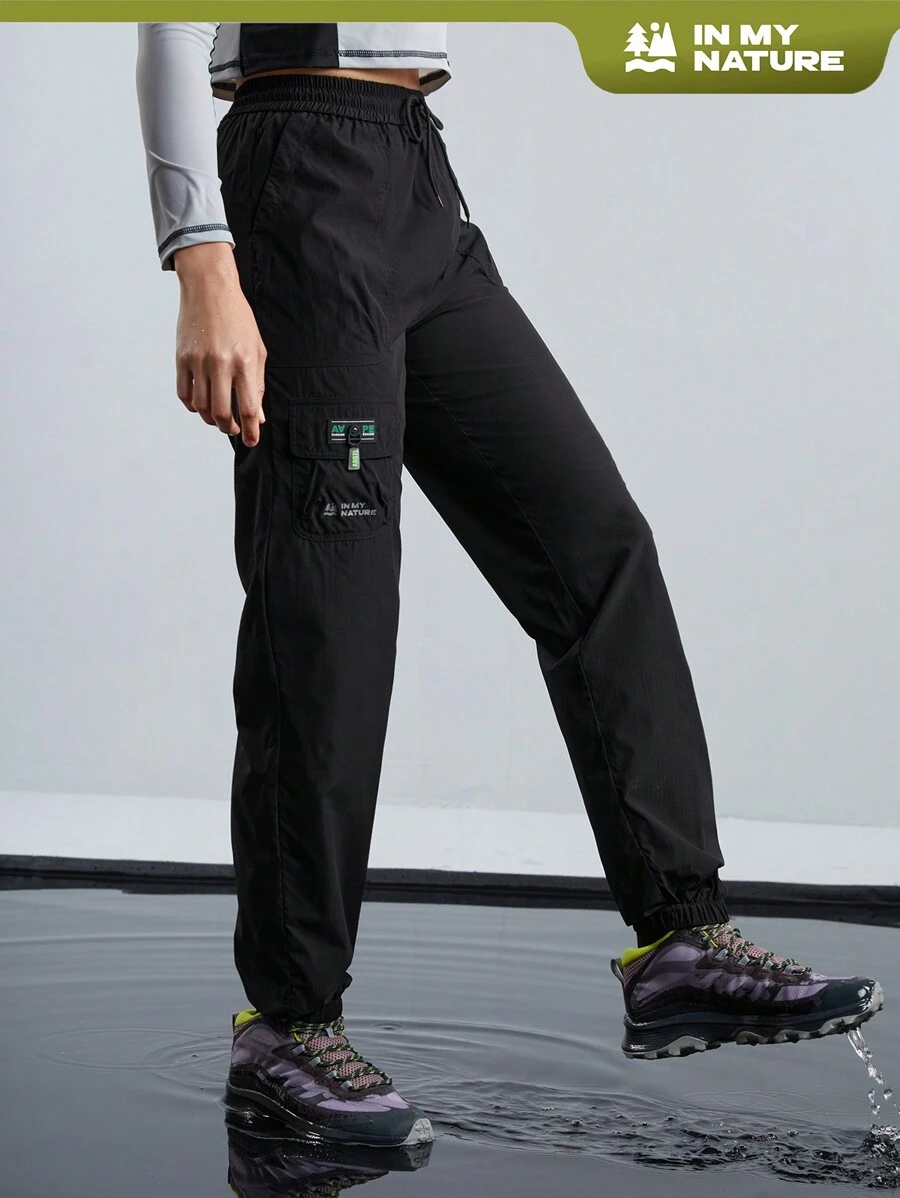 In My Nature In My Nature Women's Letter Pattern Waterproof Outdoor Cargo Pants With Pockets Hiking Women Clothes